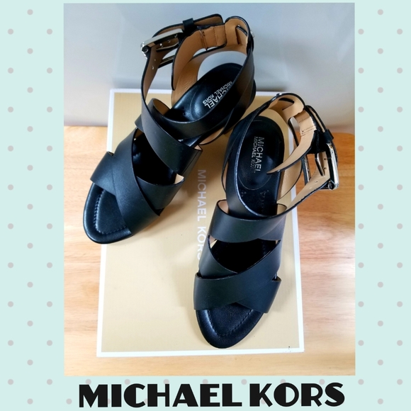 EUC MICHAEL KORS LEATHER OPEN TOE STRAPPY SANDALS - Picture 5 of 8